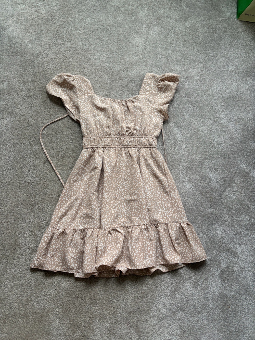 Altar'd State Beige Floral Ruffle Mini Dress